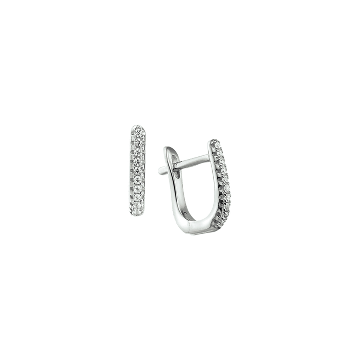 De Zilveren Klapoorringen zijn verfijnde creolen van onze Huiscollectie. Deze sieraden zijn gemaakt van rodiumgeplateerd zilver, 15 mm hoog en 2 mm breed. Ze zijn verfraaid met transparante briljantgeslepen zirkonia stenen. Dankzij hun elegante uitstraling zijn ze perfect voor zowel dagelijkse als formele gelegenheden. 