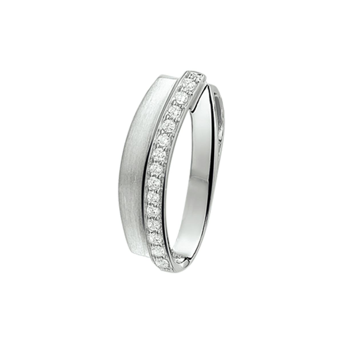 Gerhodineerd zilveren hanger met zirkonia.