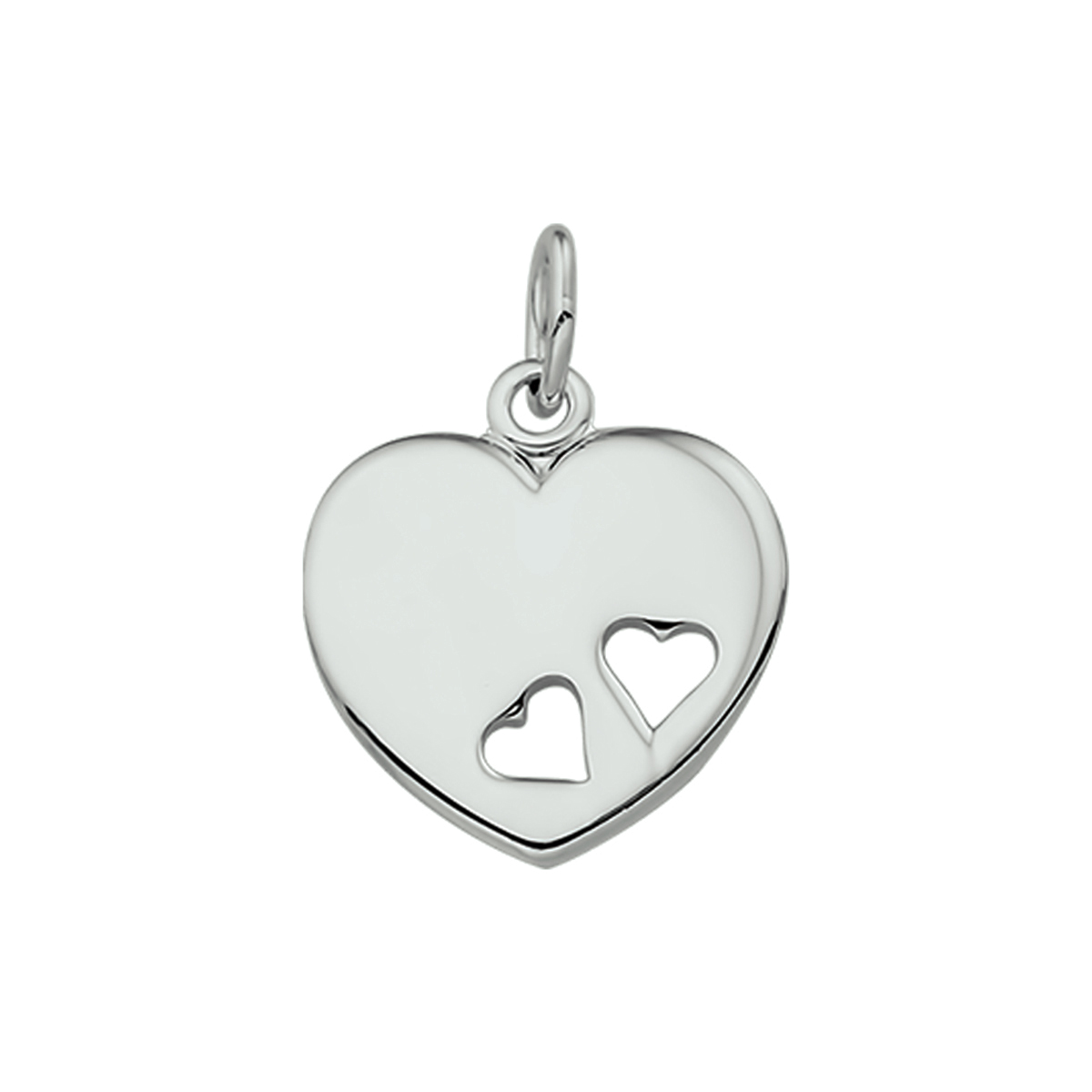 De Huismerk zilveren hanger met modelnummer 1324589 is een sierlijke bedel gemaakt van rhodium verguld materiaal met een glanzende zilverkleur. Met een breedte van 17 mm en een gewicht van 2,57 gram, is hij ideaal om als charm aan een armband of ketting te dragen voor een elegante uitstraling.