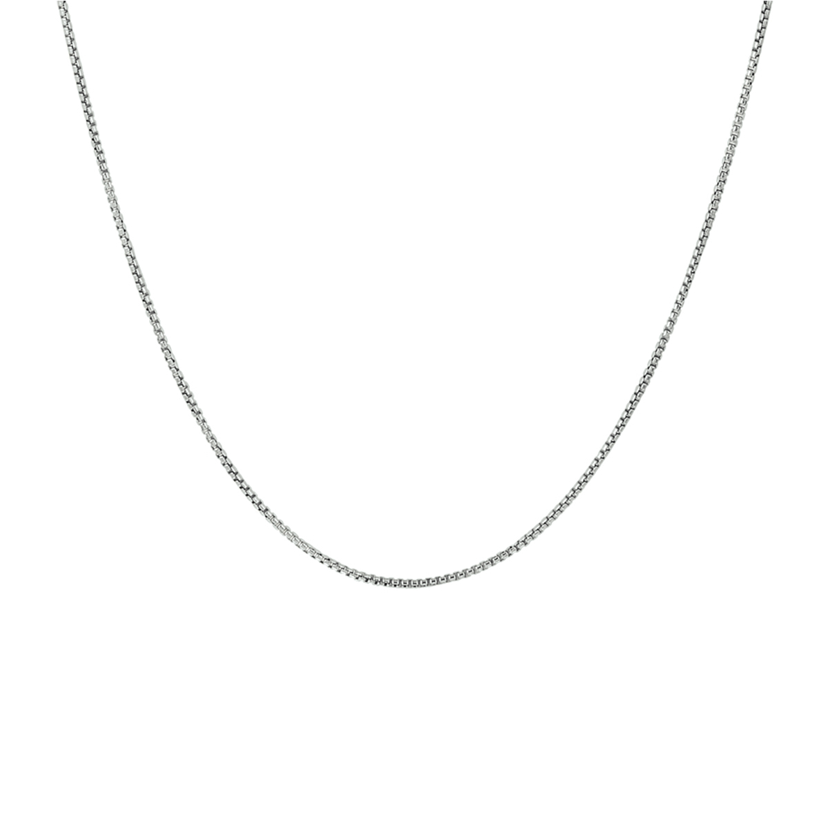 Gerhodineerd zilveren collier met een venetiaanse schakel van 0.8mm. Het collier heeft een draaglengte van 38cm. Info: Gerhodineerd zilver is door de rhodiumlaag beter bestand tegen verkleuren en krassen.