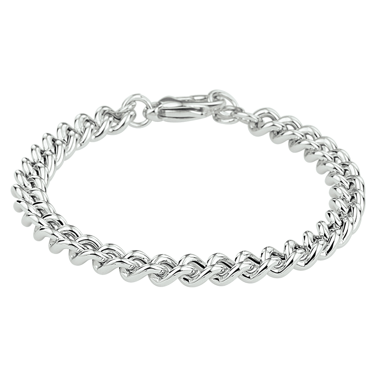 Stoere gerhodineerd zilveren armband met een gourmet schakel. De armband heeft een schakelbreedte van 7,1mm en een draaglengte van 19cm met een extensie van 1cm. Uitgevoerd met een stevige karabijn sluiting. Info: Gerhodineerd zilver is door de rhodiumlaag beter bestand tegen verkleuren en krassen.