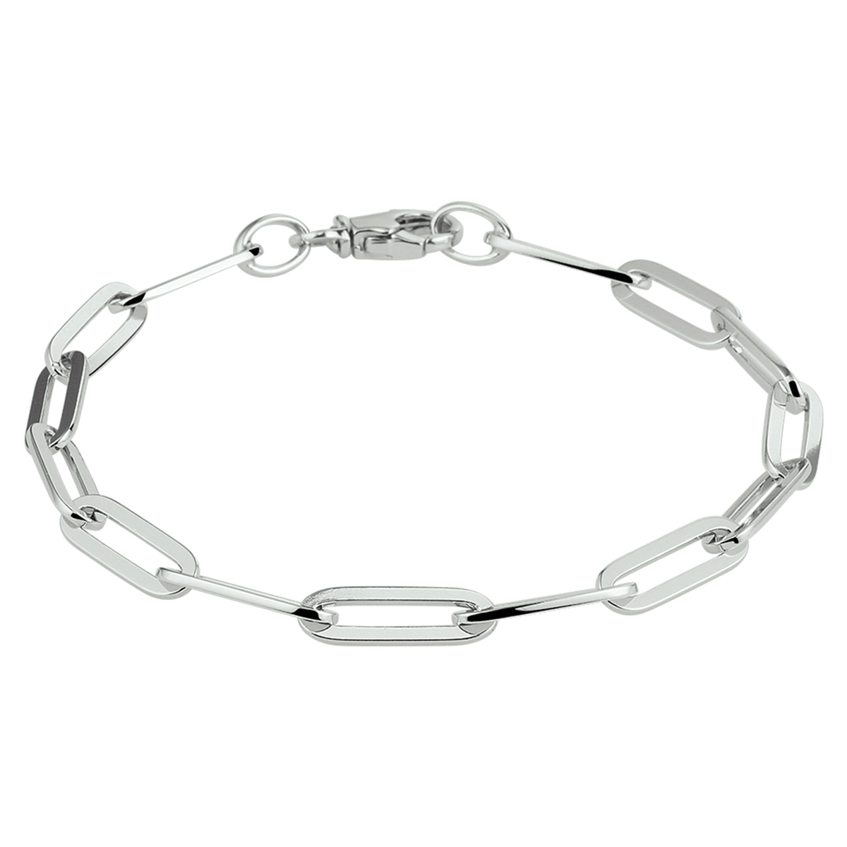 Gerhodineerd 925 zilveren anker armband uitgevoerd met een stevige karabijn sluiting. De armband heeft een schakelbreedte van 5mm en een draaglengte van 19cm.