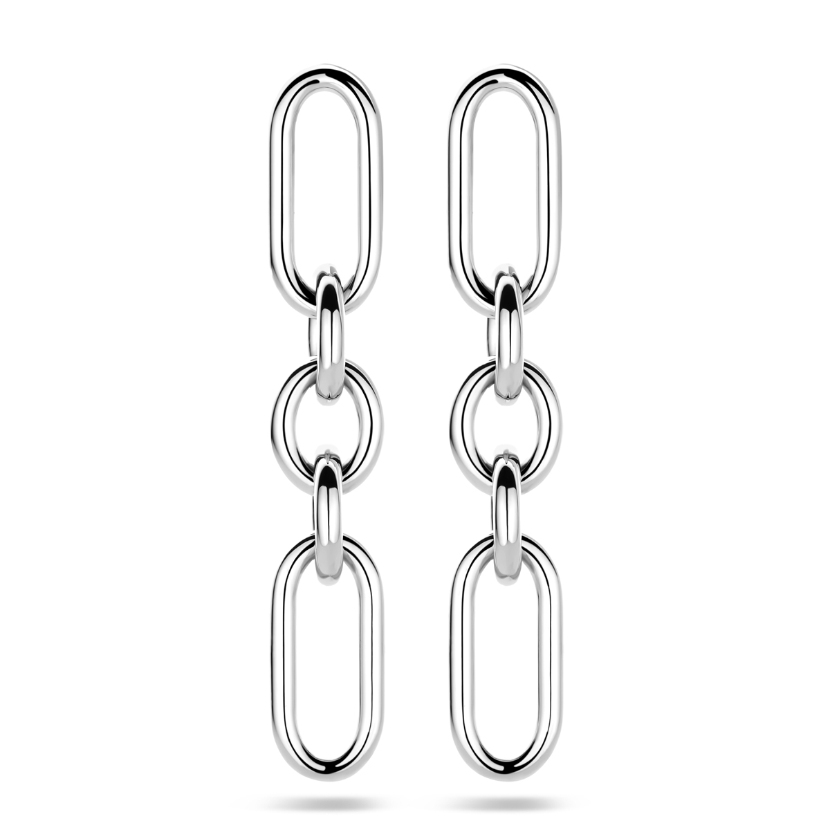 De Zilveren Oorhangers schakel 48 mm, zijn verfijnde oorbellen. Ze zijn voorzien van een schitterende glans door de rodiumplatering en hebben een breedte van 8 mm. Deze stijlvolle stud oorbellen passen perfect bij elke chique outfit en zijn ideaal voor zowel dagelijks gebruik als speciale gelegenheden.