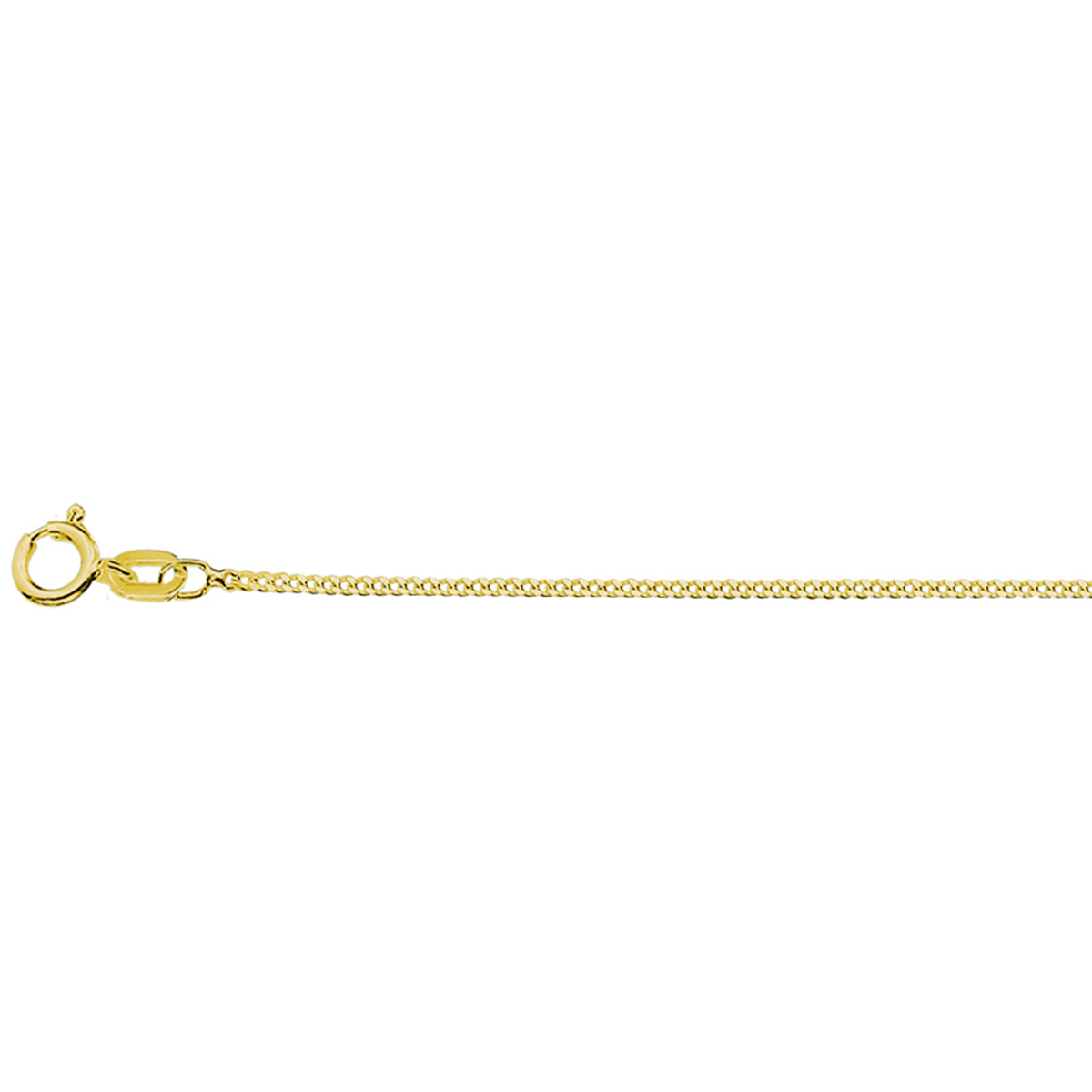 Verguld op 925 zilveren gourmette collier met een schakelbreedte van 1.2mm. Geen garantie op plating.