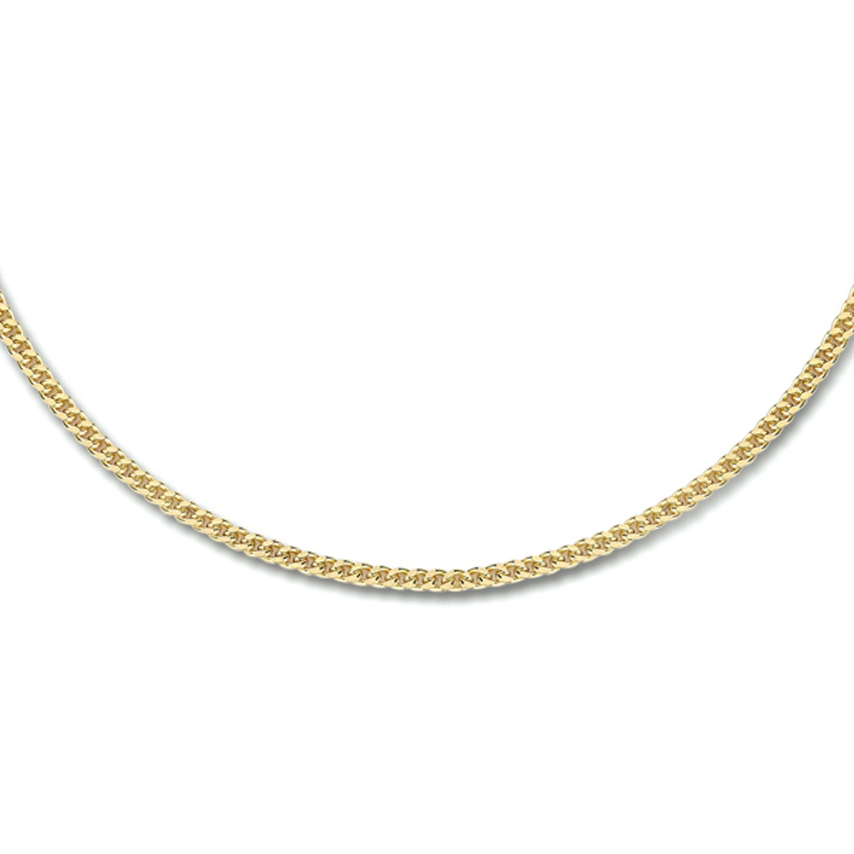Verguld op 925 zilveren gourmet collier met een schakelbreedte van 1.8mm en een stevige karabijn sluiting. Geen garantie op plating.