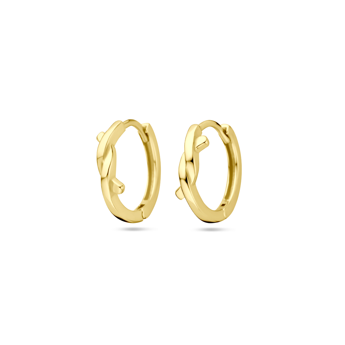 Verguld op 925 zilveren klapoorringen met een afmeting van 12,5x3mm. Geen garantie op de plating.