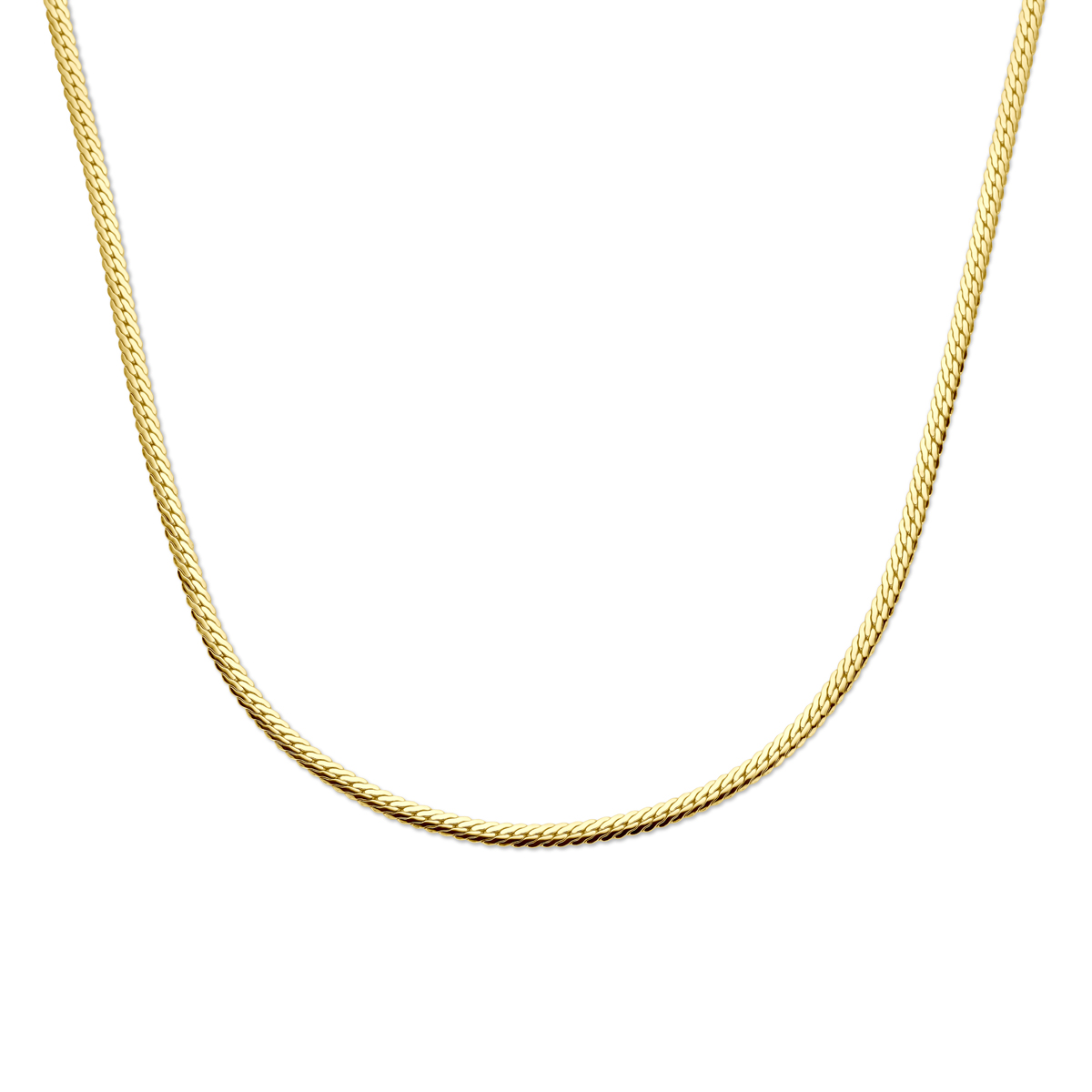 Verguld geel 925 zilveren collier uitgevoerd met een gourmette schakel van 4mm. Het collier heeft een draaglengte van 40cm met 4cm extensie. Geen garantie op plating.
