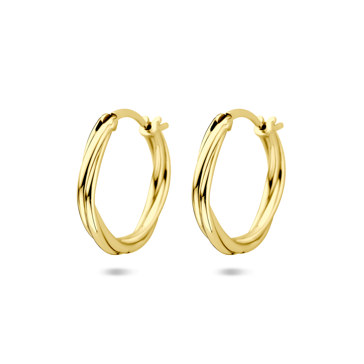 Verguld 925 zilveren oorringen met een afmeting van 19x2,5mm Geen garantie op plating.