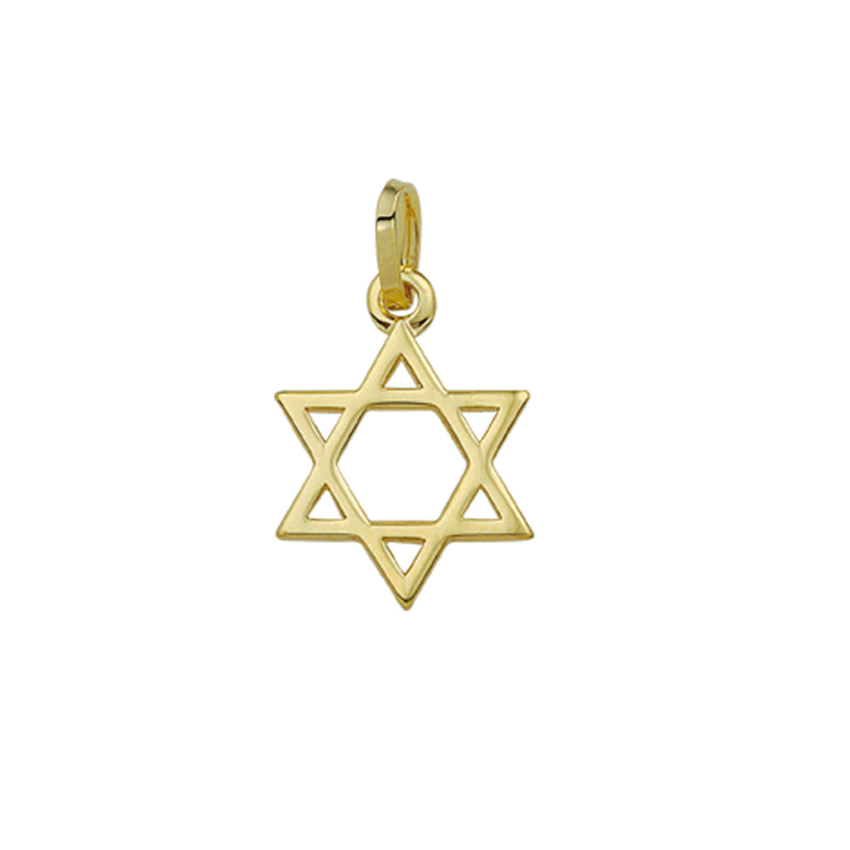 Geelgouden bedel met een davidster.