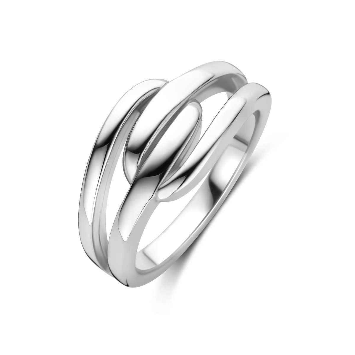 Gerhodineerd 925 zilveren ring met een breedte van 9.5mm.