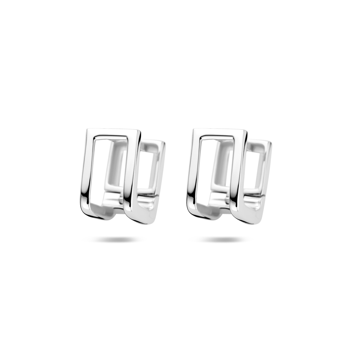 Gerhodineerd 925 zilveren klapoorringen met een afmeting van 11x9,5x7,5mm.