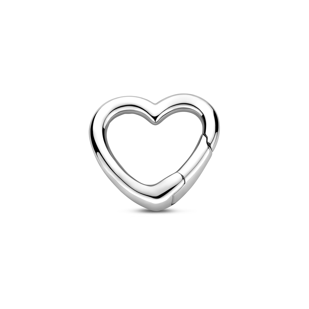 Gerhodineerd 925 zilveren connector in de vorm van een hart. De afmeting van de connector is 14x15mm met een dikte van 4 mm.