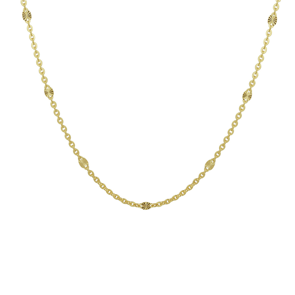 14k Geelgouden anker collier met een breedte van 2.3mm. Het collier heeft draaglengtes van 40, 42 en 44cm. De schakelbreedte is 1.5mm.