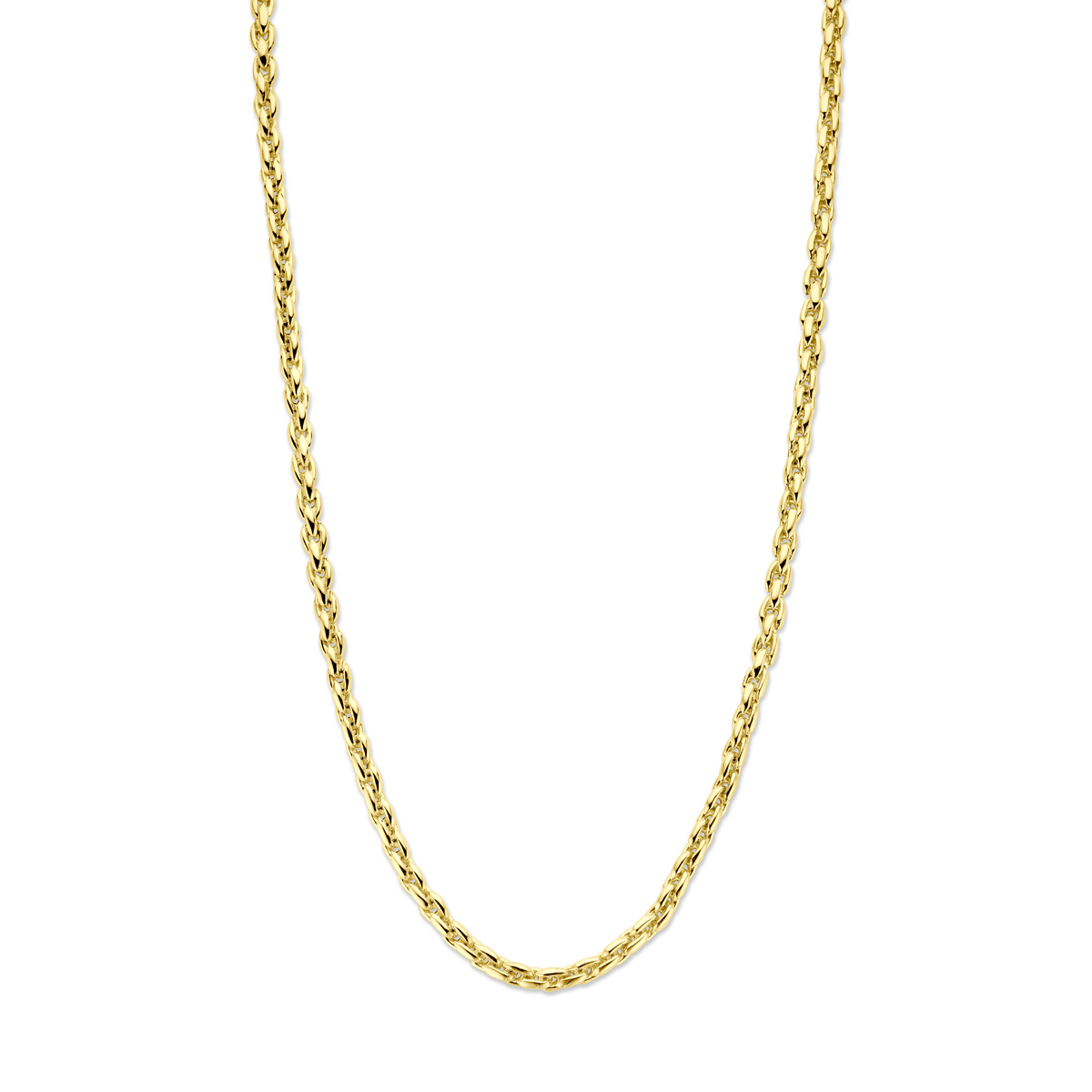 14k Geelgouden collier met een schakelbreedte van 4.5mm en een draaglengte van 45cm.