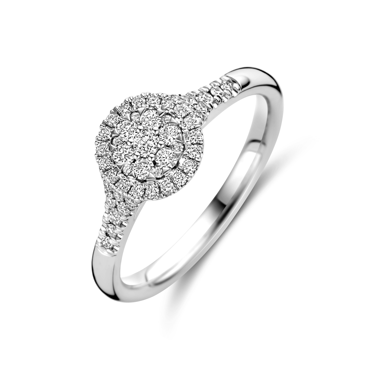 Deze Huismerk witgouden ring (modelnummer 4106260) is een prachtige keuze voor elke gelegenheid. Gemaakt van hoogwaardig goud, weegt 3,1 gram en heeft een breedte van 8 mm. De ring heeft een briljant geslepen SI1-puurheid diamant in de kleur H (Wesselton). De perfecte glanzende afwerking maakt hem ideaal om dagelijks te dragen. Draag deze elegante ring als een statement sieraad of combineer hem met andere sieraden voor een verfijnde look. Ringmaat 58 past perfect voor een elegante en comfortabele pasvorm.