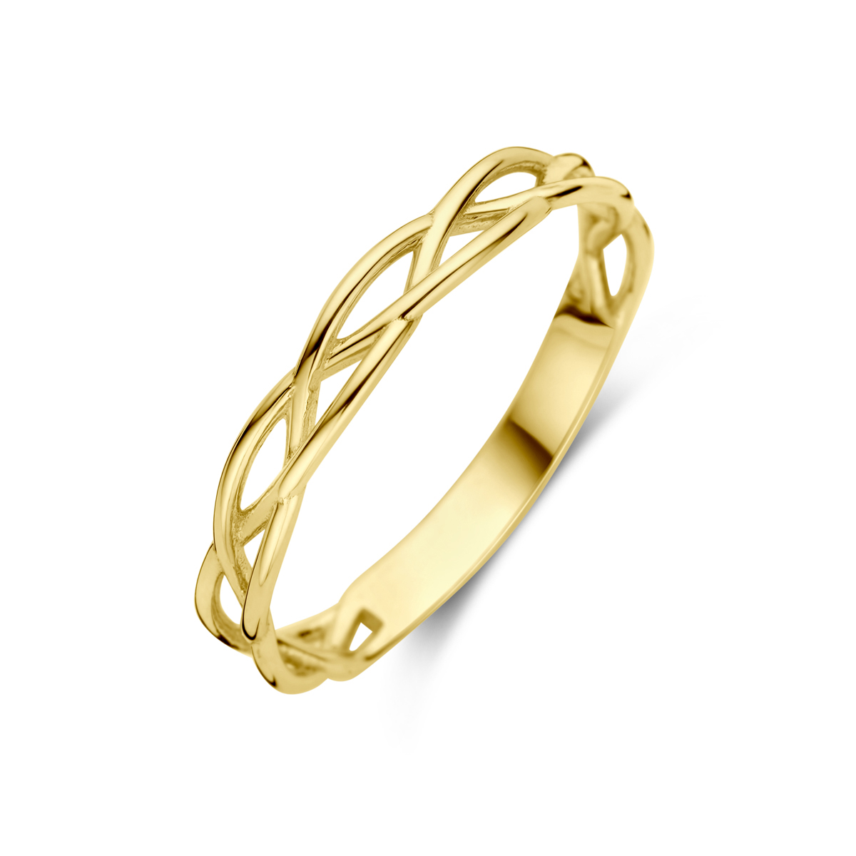 14k Geelgouden ring met een breedte van 3mm