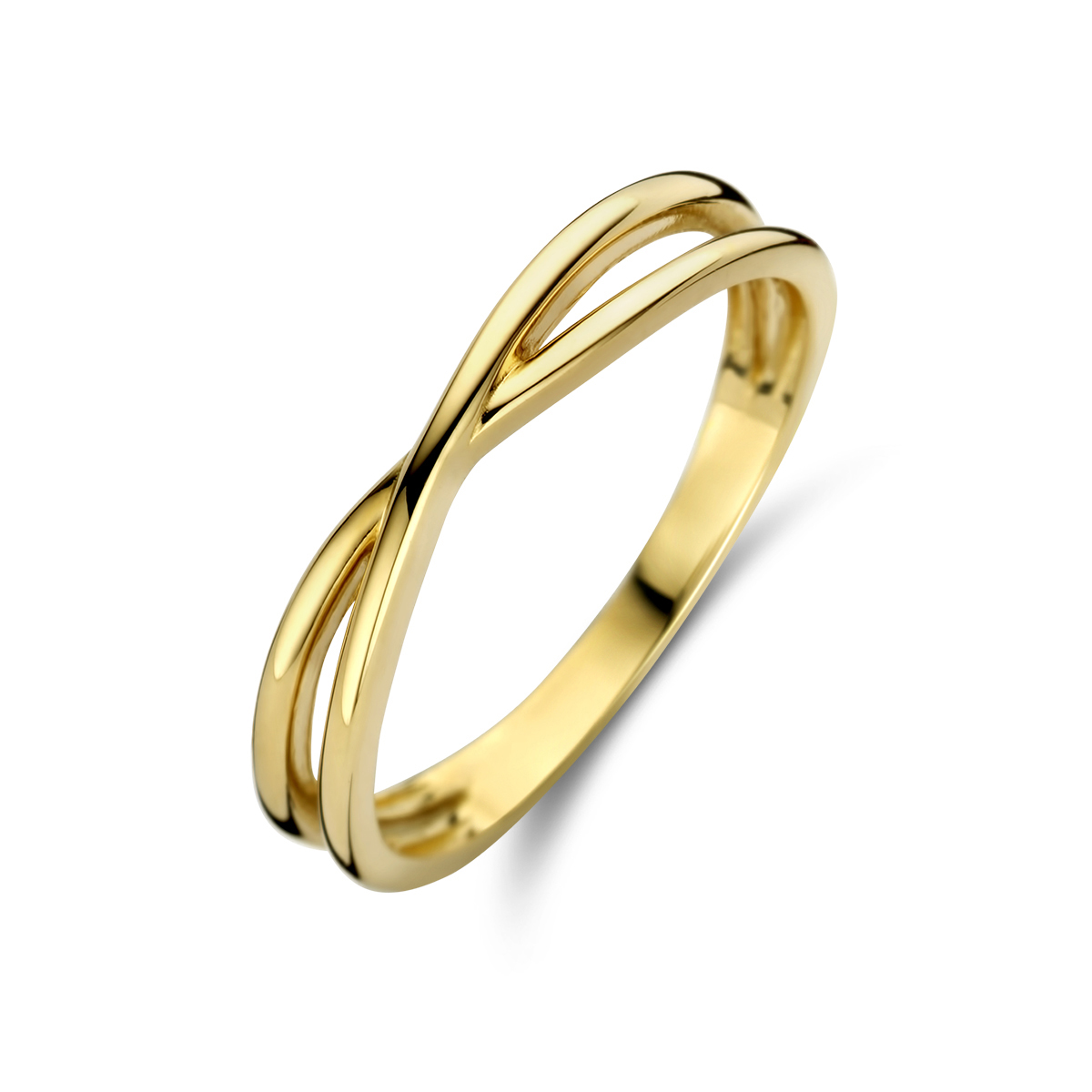 14k Geelgouden ring met een breedte van 3.5mm.
