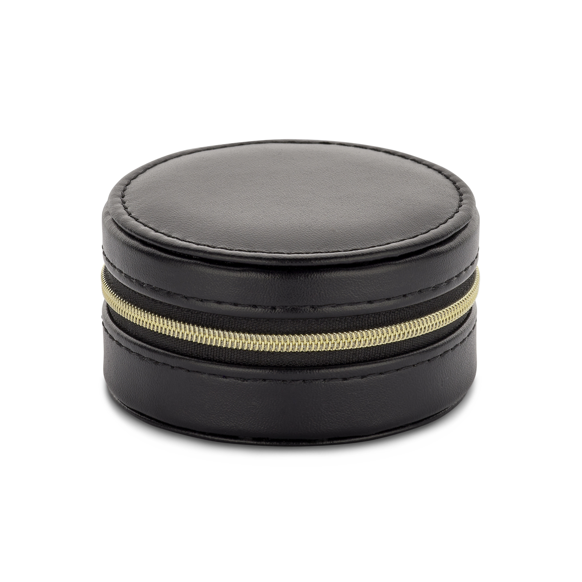 Zwarte sieraden box met afmetingen van 80x80x40mm.