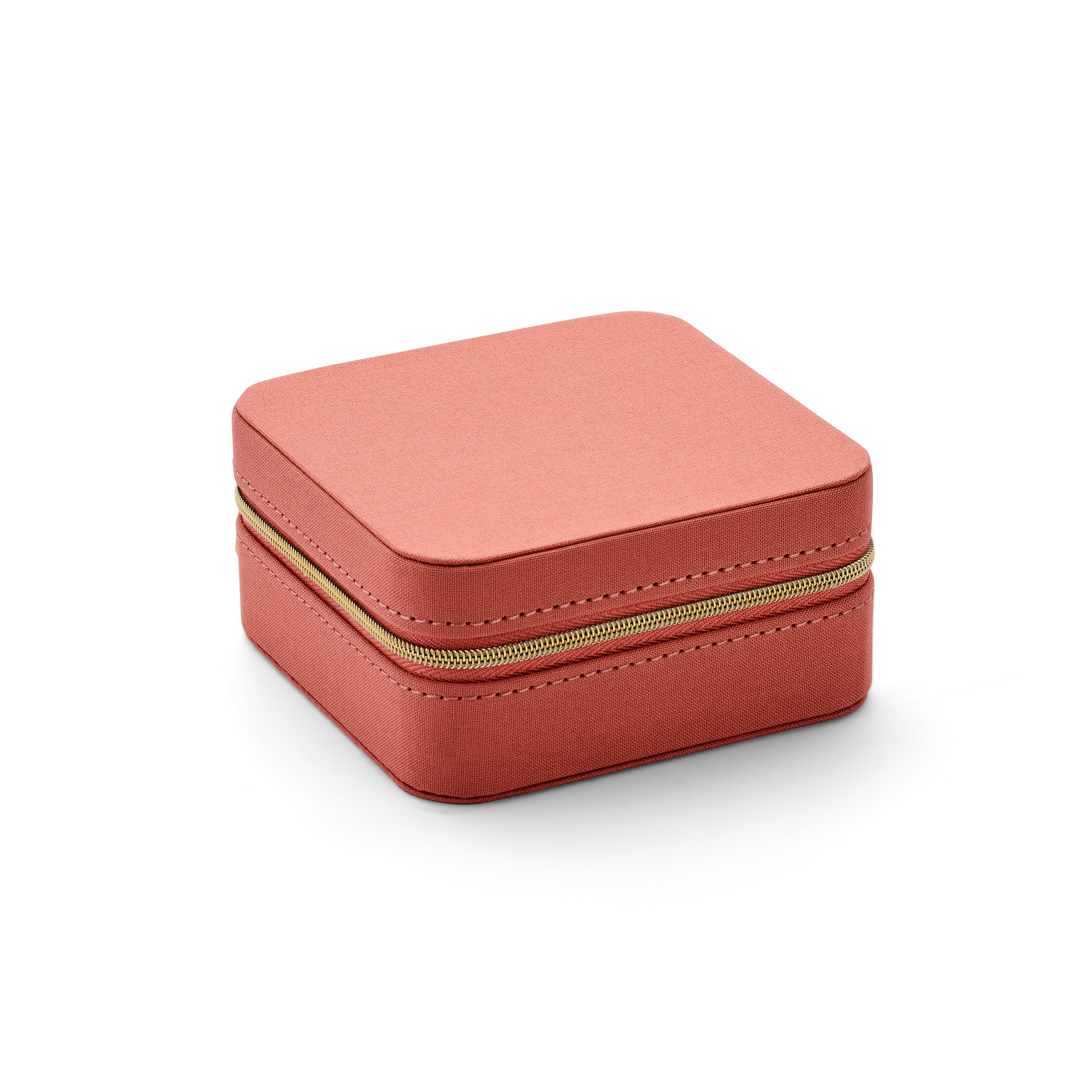 Luxe sieradenbox in de kleur soft peach velvet. De sieradenbox heeft een afmeting van 115x115x58 mm.