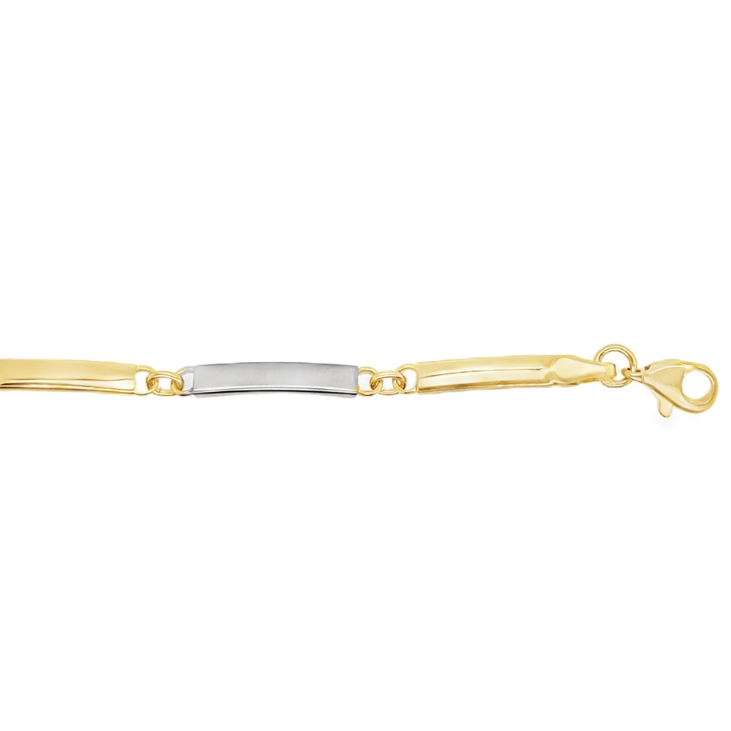 Het 14 Karaats Bicolor Armband is een verfijnd sieraad, vervaardigd uit een elegante combinatie van geel- en witgoud. Als armjuweel complimenteert het perfect elke stijl, van casual tot chique. Draag het solo voor een subtiele look, of combineer met andere armbanden voor een modieuze layering effect. Een tijdloze aanvulling op elke sieradencollectie.