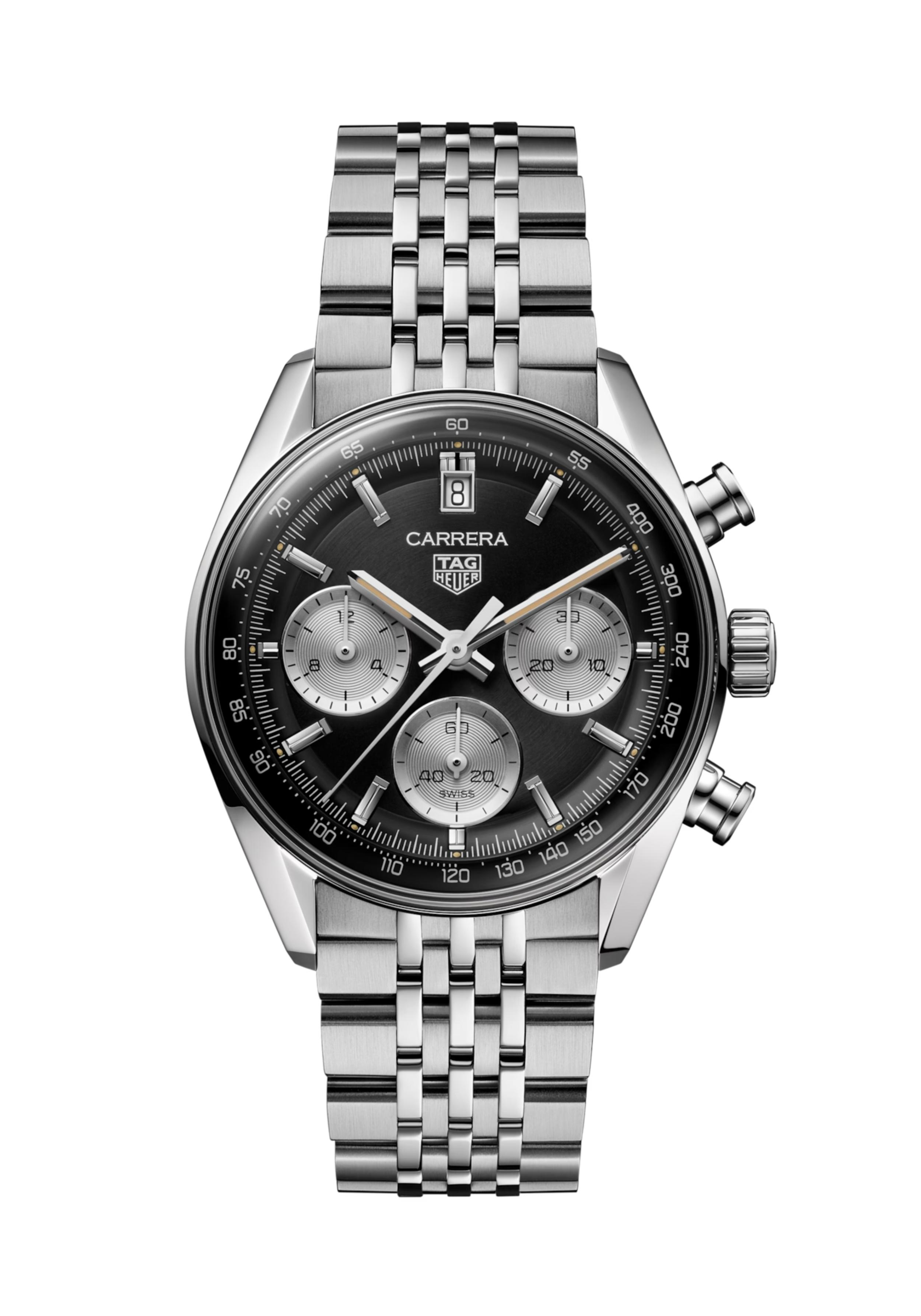 Dit TAG Heuer horloge behoort tot de Carrera collectie.
Referentienummer: CBS2210.BA0048

Omarm de wedergeboorte van een legende met de TAG Heuer Carrera Chronograaf in 39 mm. Dit opvallende horloge, een eerbetoon aan de iconische 'Panda'-look van de gewilde Heuer 7753 SN, combineert klassieke allure met een opvallend glazen design voor een nieuw tijdperk van race- en erfgoedliefhebbers.
De emblematische bi-compax ‘Panda’-indeling – een combinatie van een zilveren sunray-geborstelde wijzerplaat met twee zwarte ‘azuré’-subwijzerplaten – biedt optimale leesbaarheid dankzij de gebogen flange en de contrasterende elementen van de wijzerplaat.
Ervaar verbeterde ergonomie met de bezel-loze kast en het gewelfde saffierglas, een technisch wonder dat Jack Heuer's visie op afleesbaarheid belichaamt.
De nieuw leven ingeblazen Heuer-stalen band met zeven rijen rijstkorrels, voor het eerst gecombineerd op een TAG Heuer Carrera 39 mm glassbox-model, biedt een naadloze combinatie van veelzijdigheid en tijdloze stijl.

Uw TAG Heuer is 24 maanden na aankoop beschermd onder fabricagegarantie. Door het horloge te registreren op MyTAGHeuer kunt u deze garantieperiode met nog eens 3 extra jaar verlengen!
