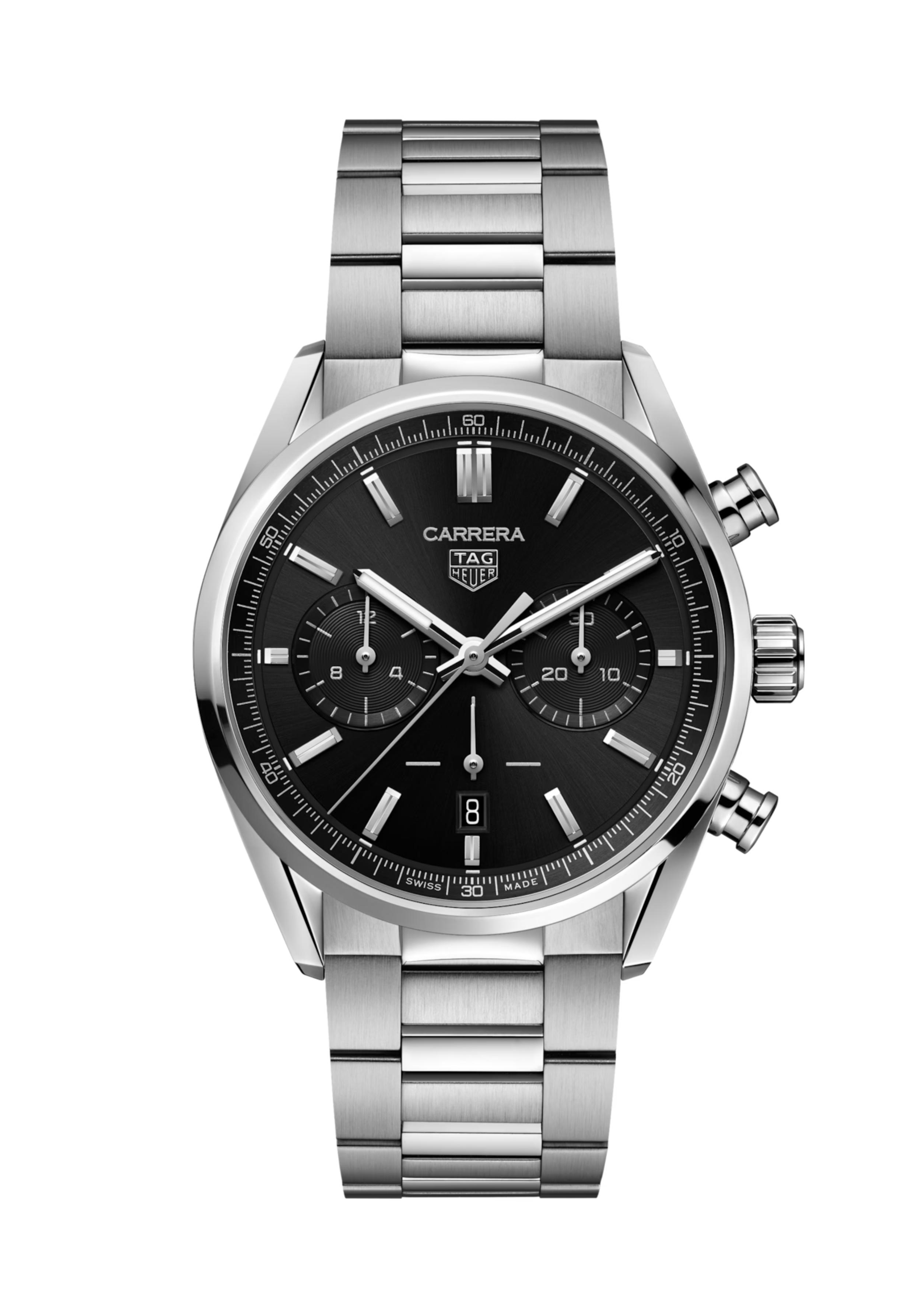 Dit TAG Heuer horloge behoort tot de Carrera collectie. Referentienummer: CBN2010.BA0642

De TAG Heuer Carrera is voorzien van een Automatic Chronograph Manufacture Heuer 02 uurwerk met 80 uur gangreserve en de kast is gemaakt van edelstaal. Het horloge heeft een diameter van 42 mm en is getest op een waterdichtheid van 10 ATM / 100 meter.

Een 42 mm fijn geborstelde, gepolijste stalen kast gecombineerd met stalen drukknoppen op 2 uur en 4 uur, en een stalen band met drie rijen.
Met een waterdichtheid tot 100 meter kunt u dit horloge overal mee naartoe nemen. Dubbele veiligheidsdrukknoppen op de horlogebandsluiting versterken de veiligheid.

Gerhodineerde indexen en uur-, minuut- en centrale wijzers glinsteren op de zwarte zongeborstelde wijzerplaat, voor perfecte leesbaarheid bij topsnelheden en onder alle weersomstandigheden.

Uw TAG Heuer horloge is 24 maanden na aankoop beschermd onder fabricage garantie. De duur van de garantieperiode van 2 jaar kan worden verlengd naar 5 jaar. Om dit te doen, nodigen wij u uit om een account aan te maken of in te loggen op uw MyTAGHeuer online account en vervolgens uw horloge te registreren. U ontvangt dan een gratis garantieverlenging van 3 jaar.