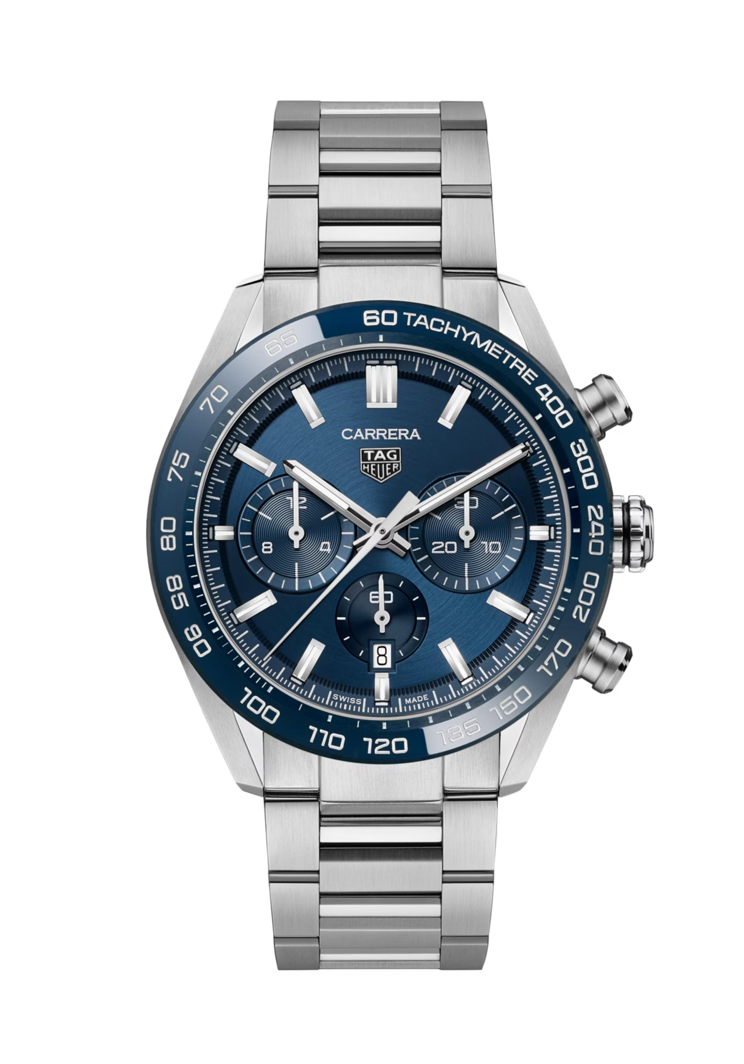 Dit TAG Heuer horloge behoort tot de Carrera collectie. 
Referentienummer: CBN2A1A.BA0643

Een TAG Heuer Carrera-chronograaf met alle prestige van zijn autosporterfgoed. Met een 44 mm fijngeborstelde en gepolijste stalen kast, ons fabricage Heuer 02 automatisch uurwerk en trendy blauw geborstelde wijzerplaat, onderbroken door een tweede indicator en twee blauwe chronograaf tellers, zorgt voor een onverslaanbare functionele stijl.

De TAG Heuer Carrera is voorzien van een Automatic Chronograph Manufacture Heuer 02 uurwerk met 80 uur gangreserve en de kast is gemaakt van edelstaal. Het horloge heeft een diameter van 44 mm en is getest op een waterdichtheid van 10 ATM / 100 meter.

Uw TAG Heuer horloge is 24 maanden na aankoop beschermd onder fabricage garantie. De duur van de garantieperiode van 2 jaar kan worden verlengd naar 5 jaar. Om dit te doen, nodigen wij u uit om een account aan te maken of in te loggen op uw MyTAGHeuer online account en vervolgens uw horloge te registreren. U ontvangt dan een gratis garantieverlenging van 3 jaar.