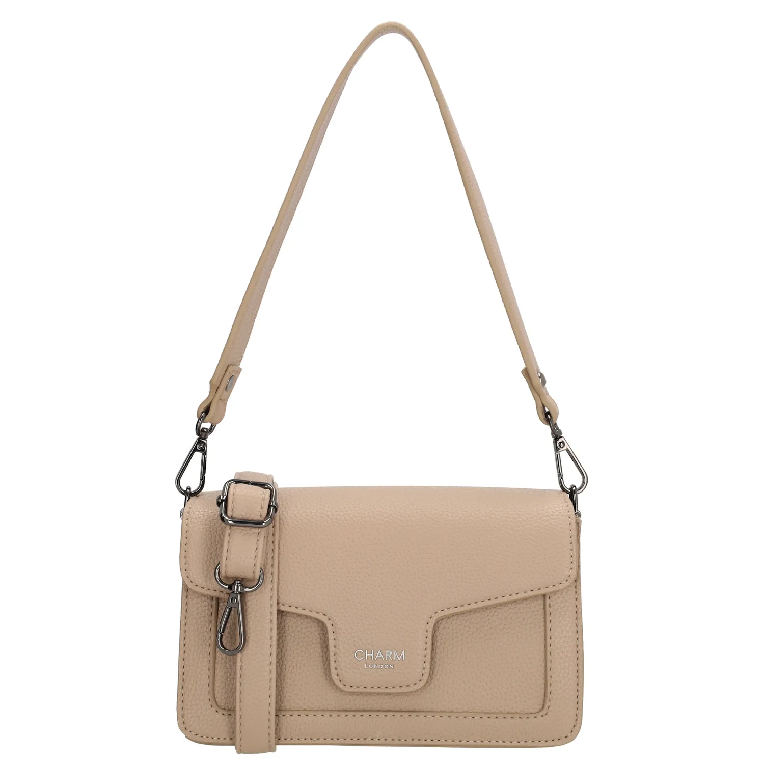 De Charm London Monaco Schoudertas is een elegante en functionele tas die stijl en gemak moeiteloos combineert. Dankzij de overslag met druksluiting en de slimme indeling houd je je dagelijkse essentials perfect georganiseerd.

Binnenin beschikt de tas over een hoofdvak met een praktisch tussenvak met ritssluiting, meerdere kleinere vakken voor overzicht en een ritsvak aan de achterkant voor snelle toegang tot je spullen. De korte schouderband zorgt voor een klassieke uitstraling, terwijl de lange, verstelbare en afneembare schouderband ook comfortabel crossbody dragen mogelijk maakt.

Kenmerken:


Overslag met druksluiting

Tussenvak met ritssluiting

Meerdere binnenvakken voor overzicht

Achterritsvak voor snelle toegang

Korte én lange (verstelbare en afneembare) schouderband
