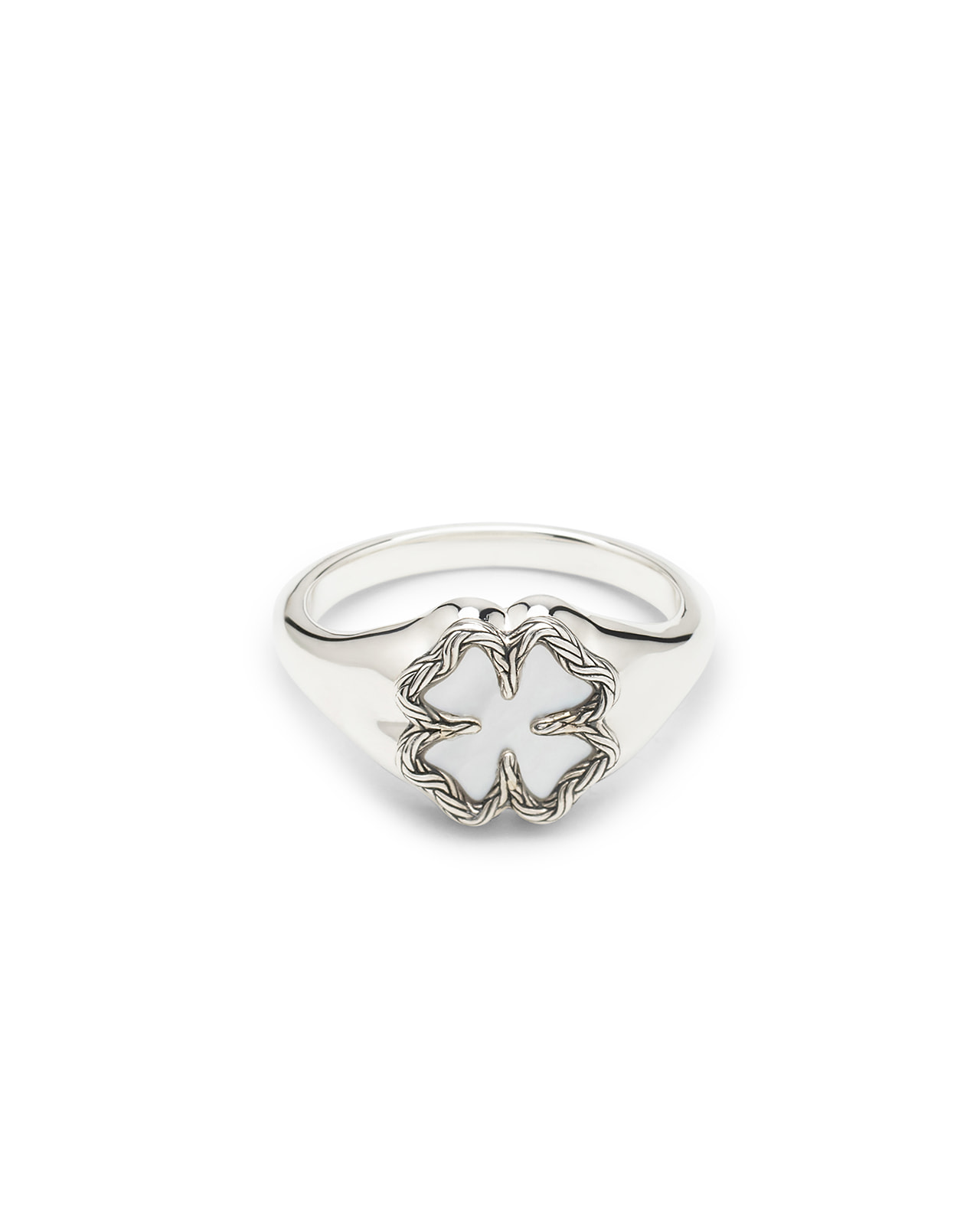 Buddha to Buddha - Zilveren zegelring met parelmoer, Signet Ring Katja Clover, 178 - 001J021781317