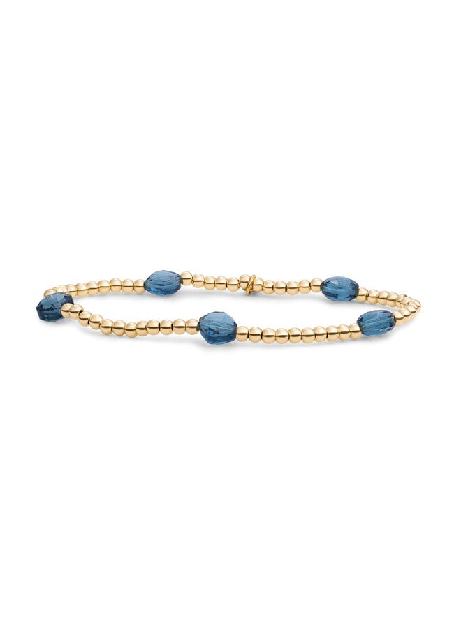 Prachtige goudkleurige armband van Sparkling Jewels met Ocean Topaz Quartz beads.