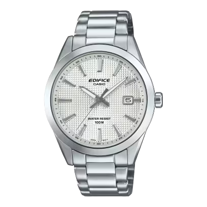 EFV-160D-7AVEF
Een EDIFICE voor motorsportfans en autoliefhebbers - een verfijnd horloge met het legendarische Clous de Paris-patroon.

De wijzerplaat van de EFV-160D heeft een driewijzers lay-out met datumweergave, aangevuld met de opvallende verfijning van het Clous de Paris verhoogde piramidepatroon. Met een roestvrijstalen kast van 40 mm en een nieuwe vorm horlogeband biedt dit horloge een natuurlijke pasvorm voor de hele dag comfort. 

Het glas is licht gebogen voor nog betere zichtbaarheid, terwijl je je dankzij de 10 bar waterdichtheid op spannendere dingen kunt richten. 

Functioneel en stijlvol - een EDIFICE die het leven zoveel aangenamer maakt.