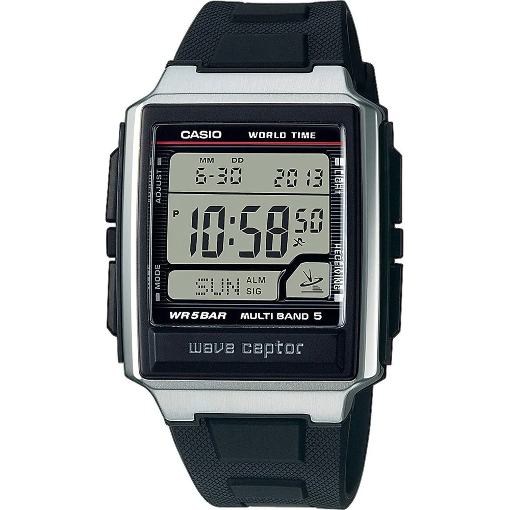 Dit is een radiogestuurd horloge met Multi-Band 5-functionaliteit, compatibel met standaard radiogolven van vijf stations wereldwijd. Het is uitgerust met handige functies zoals wereldtijd en alarmfuncties, waardoor het handig is voor zakelijke omgevingen. De kast van het horloge heeft een roestvrijstalen omhulsel dat zowel een haarlijn- als een spiegelafwerking heeft, wat de algehele kwaliteit en het gevoel ten goede komt.