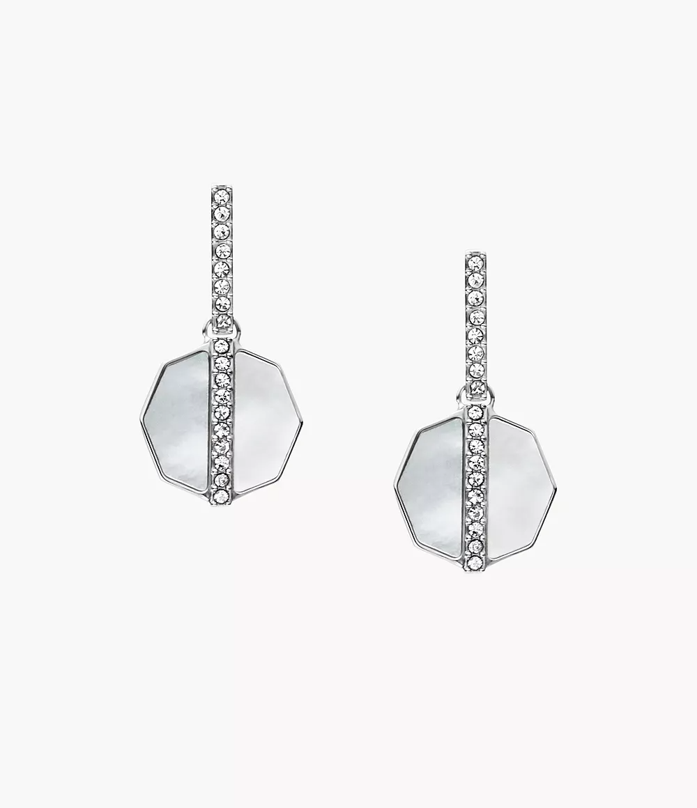 Deze oorbellen, vervaardigd van gepolijst zilverkleurig roestvrij staal, combineren strakke lijnen met een lichtgevend parelmoeraccent voor een verfijnde afwerking. De gladde afwerking accentueert de subtiele glans van de materialen en de sluiting zorgt voor een veilige draagervaring. Deze oorbellen zijn ontworpen met doordachte aandacht voor detail en vormen de perfecte aanvulling op elke sieradencollectie.