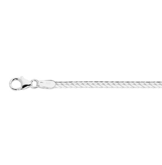 Schakelcollier - Herringbone - Zilver - 42cm
