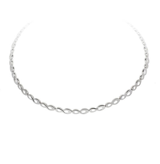 Choker - Rond - Fantasieschakel - Zilver - 43cm