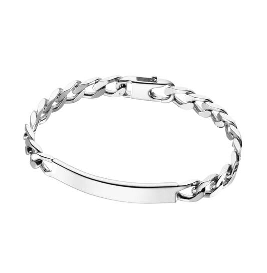 Zilveren plaatarmband met een gourmet schakel 8mm