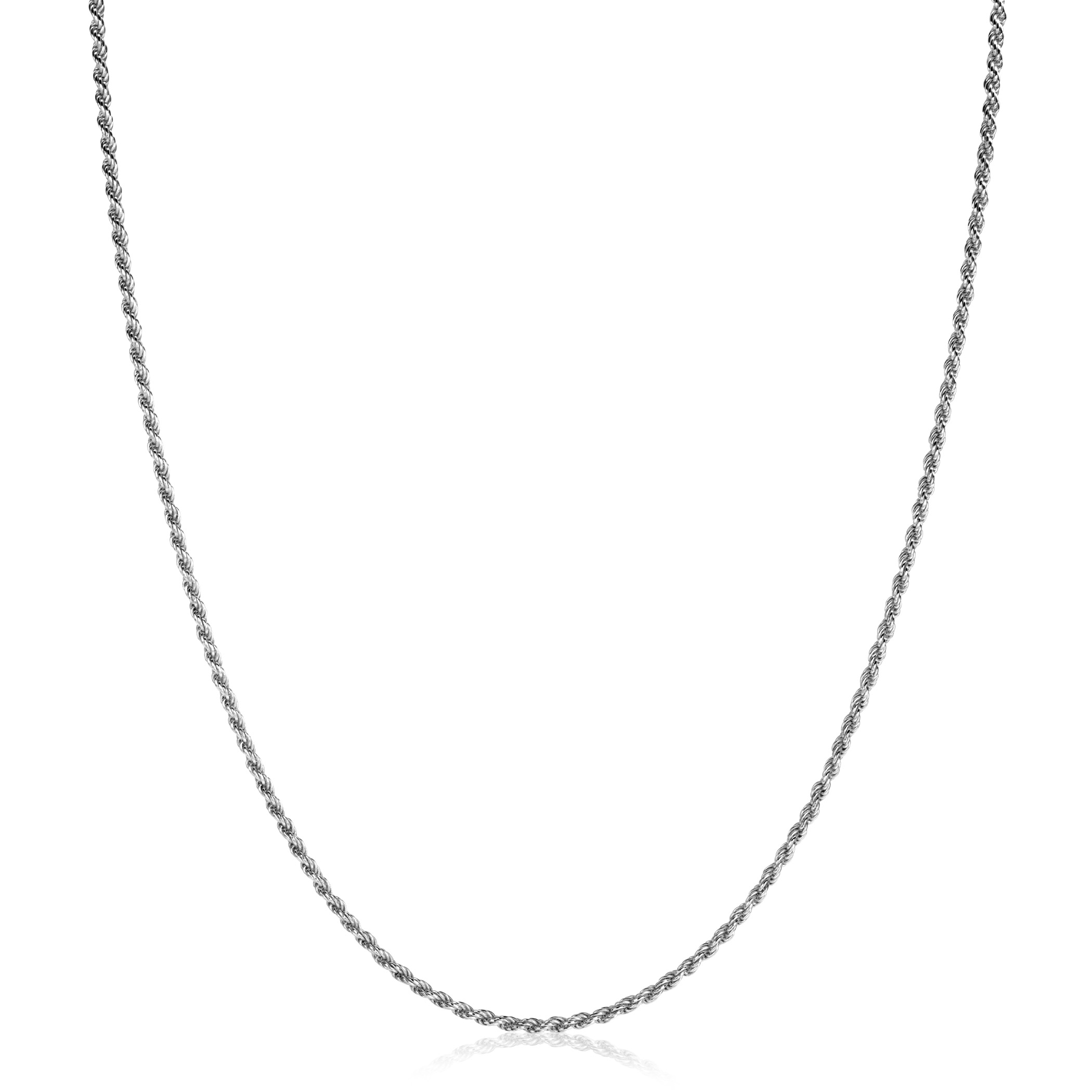 80cm ZINZI zilveren koord ketting ZILC-K80
