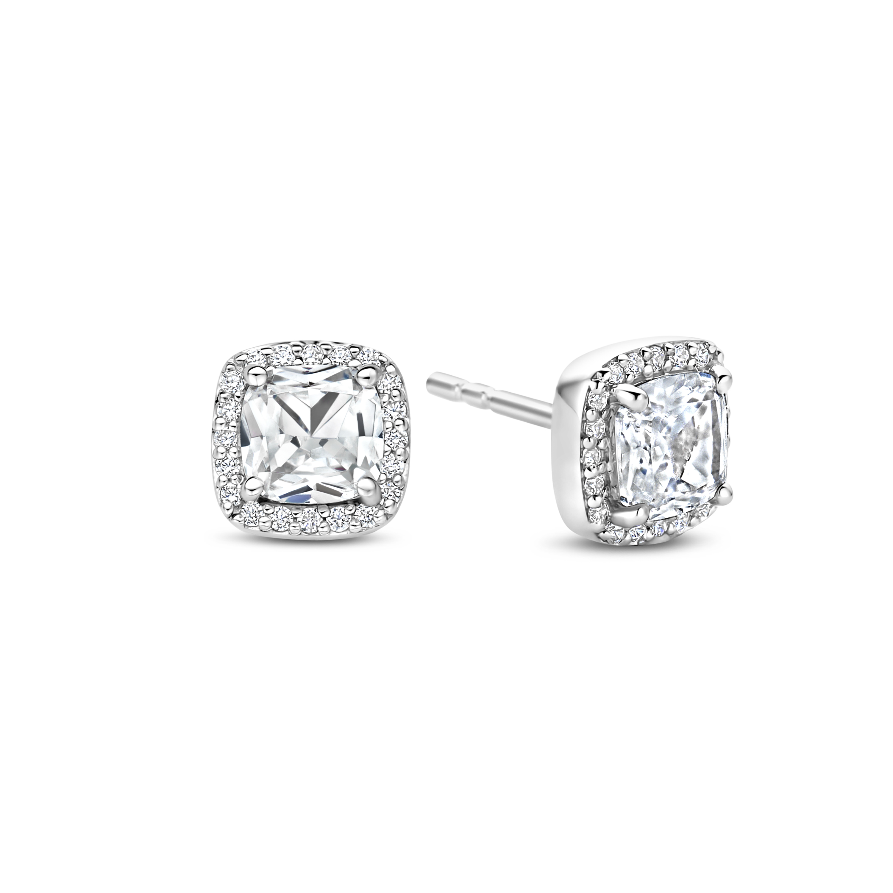 Ti Sento Milano - Zilveren oorknoppen bezet met zirconia's - 78029ZI