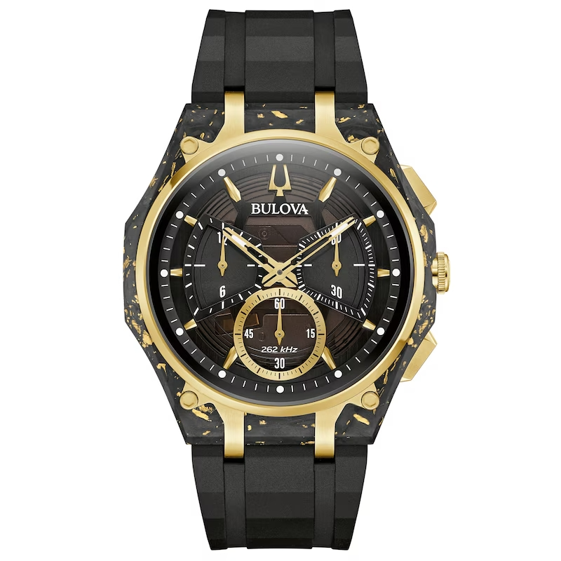 Bulova 98A328 horloge heren curve goud/zwart limited edition