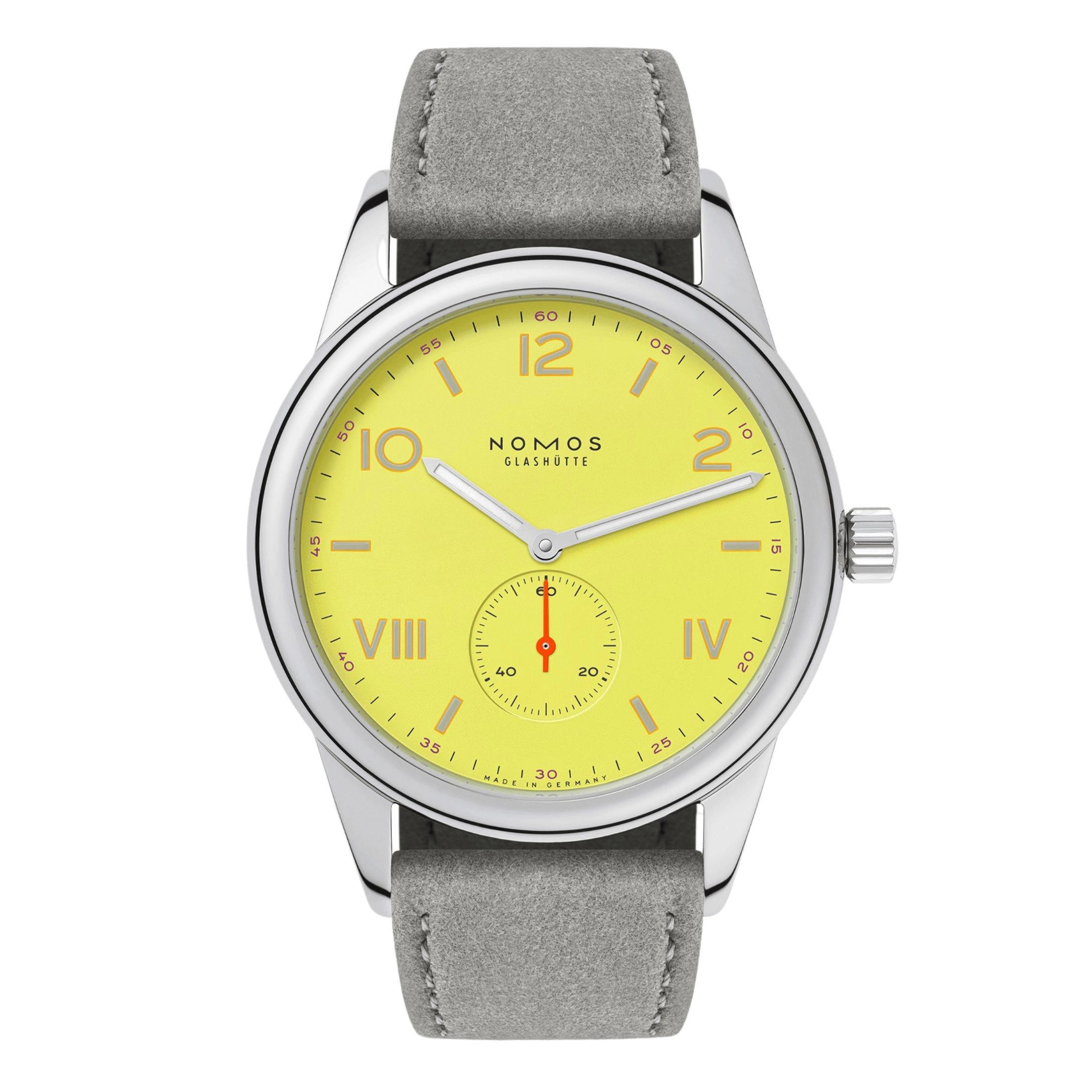 This watch is made to attract attention, reach for the stars—and achieve great things. As an introduction to the world of mechanical watches, this slightly larger version of Club Campus starlight is inspiring and strikingly refreshing. A hand-wound watch made for life, crafted by expert NOMOS watchmakers in Glashütte, Germany.