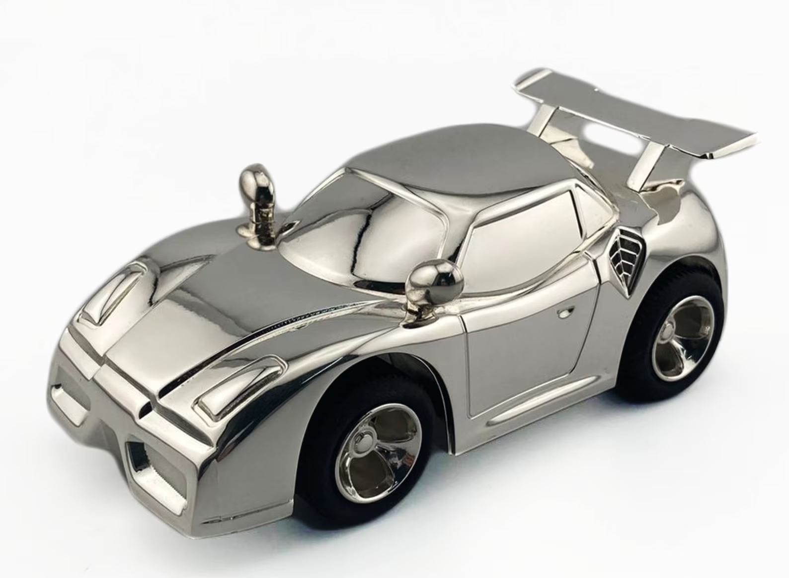 SPAARPOT ZILVER KLEUR SPORTWAGEN