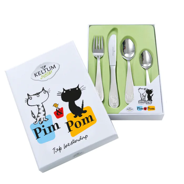 Keltum Kinderbestek Pim en Pom 4-delig