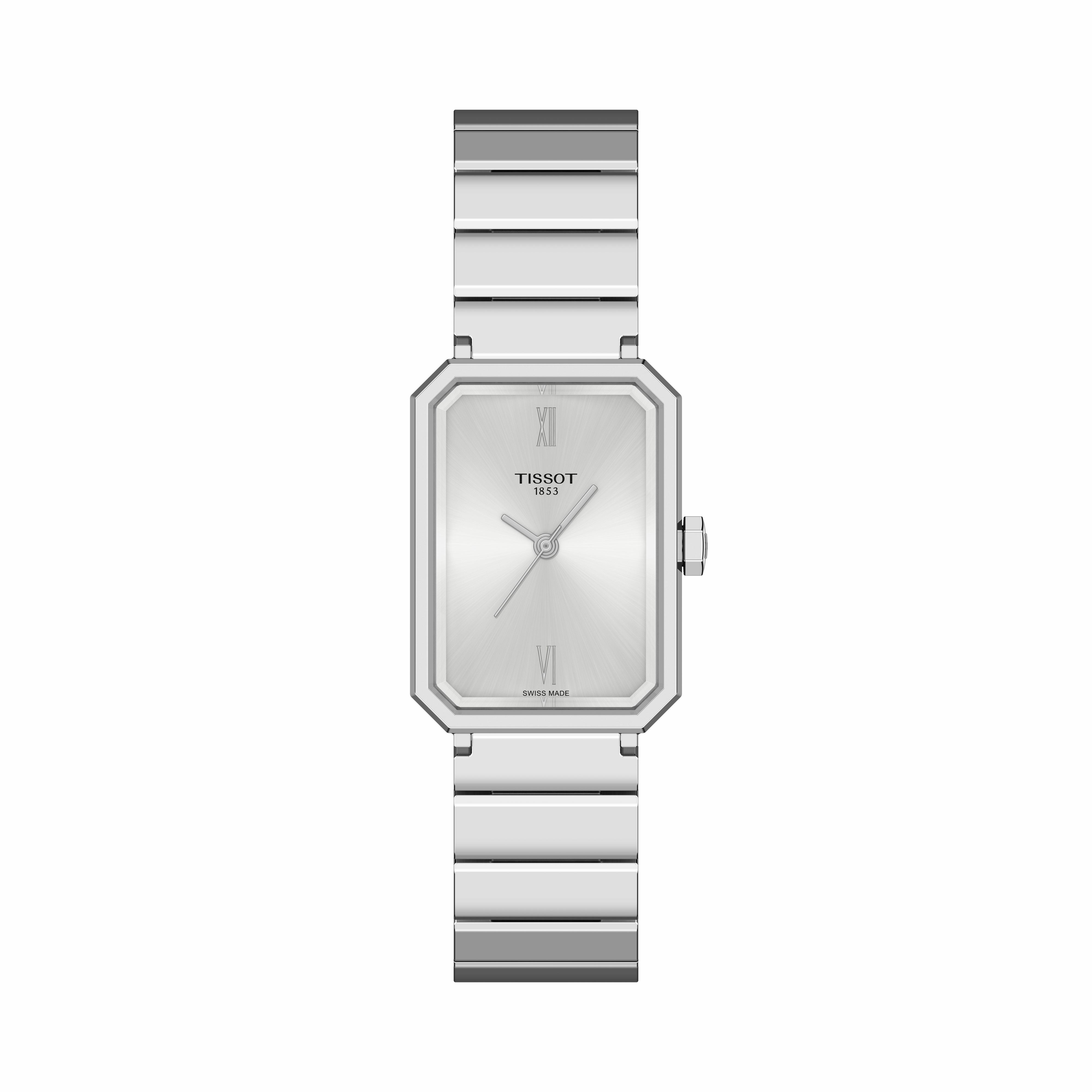 De T1601101103300 SRV staal 30mm is een elegante horloge met een rechthoekige kast van roestvrij staal en een zilverkleurige wijzerplaat met Romeinse cijfers. Het is een analoog polshorloge met een kwartsmechanisme en saffierglas. Ideaal voor formele gelegenheden zonder datum- of verlichtingsfunctie. Combineer met zilverkleurige of formele kleding voor een klassieke look.