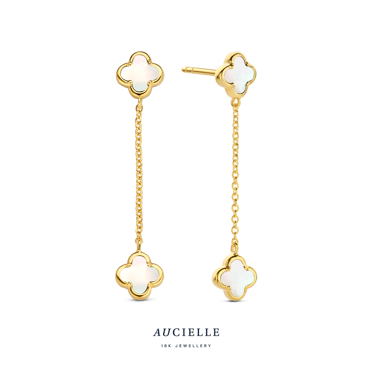 AuCielle Oorslingers - goud 18k - parelmoer - AE0261C