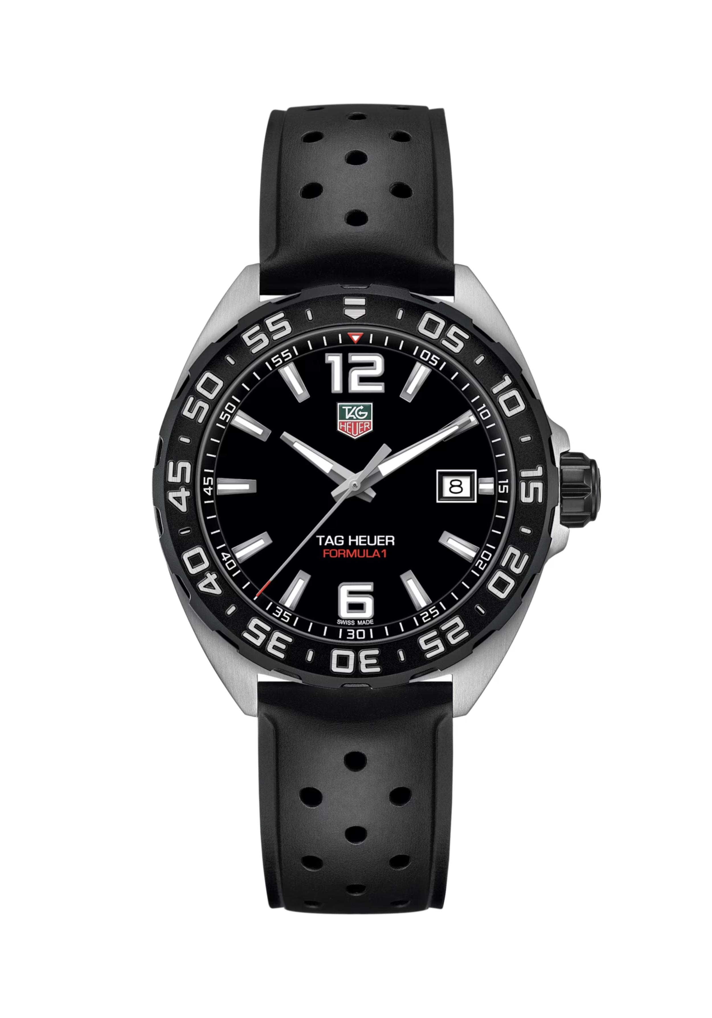 Dit TAG Heuer horloge behoort tot de Formula 1 collectie,
Referentienummer: WAZ1110.FT8023

Een sporthorloge voor heren met een zwarte wijzerplaat in een geborstelde stalen kast. De 41 mm kast is van geborsteld roestvrij staal, gecombineerd met een stalen zwarte PVD unidirectionele draaibare lunette en geschroefde kroon. De look is sportief, stedelijk en onverschrokken.

Uw TAG Heuer horloge is 24 maanden na aankoop beschermd onder fabricage garantie. De duur van de garantieperiode van 2 jaar kan worden verlengd naar 5 jaar. Om dit te doen, nodigen wij u uit om een account aan te maken of in te loggen op uw MyTAGHeuer online account en vervolgens uw horloge te registreren. U ontvangt dan een gratis garantieverlenging van 3 jaar.