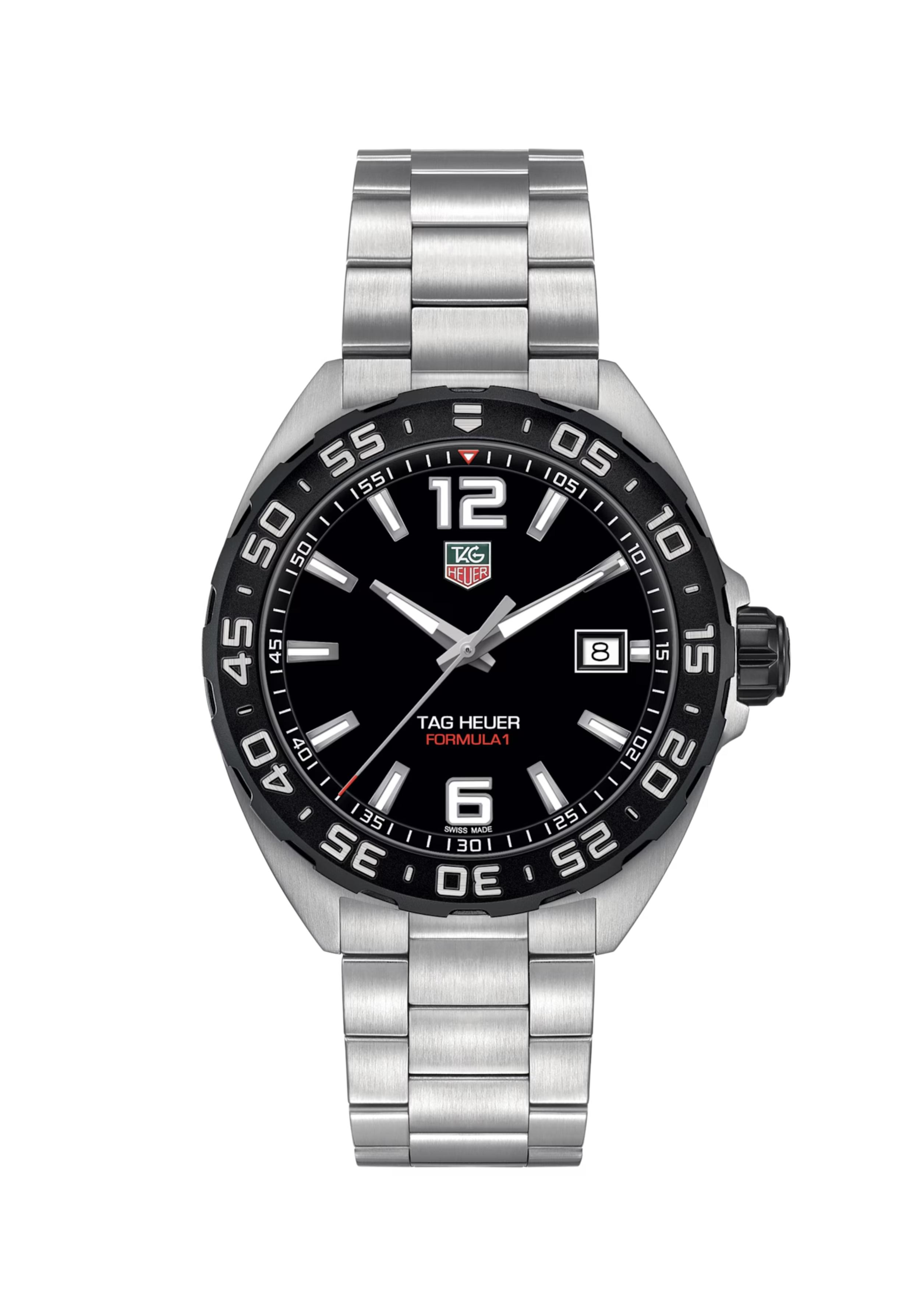 Dit TAG Heuer horloge behoort tot de Formula 1 collectie. Referentienummer: WAZ1110.BA0875

Een zwart horloge met een uniek wijzerplaatontwerp en echte autosportgeest. De 41 mm kast van geborsteld staal is gecombineerd met een stalen zwarte PVD unidirectionele draaibare ring en een armband van geborsteld staal. Sportief, schokbestendig, waterdicht tot 200 meter.
De TAG Heuer Formula 1 is voorzien van een Quartz uurwerk en de kast is gemaakt van edelstaal. Het horloge heeft een diameter van 41 mm en is getest op een waterdichtheid van 20 ATM / 200 meter. De horlogeband is gemaakt van edelstaal.

Uw TAG Heuer horloge is 24 maanden na aankoop beschermd onder fabricage garantie. De duur van de garantieperiode van 2 jaar kan worden verlengd naar 5 jaar. Om dit te doen, nodigen wij u uit om een account aan te maken of in te loggen op uw MyTAGHeuer online account en vervolgens uw horloge te registreren. U ontvangt dan een gratis garantieverlenging van 3 jaar.