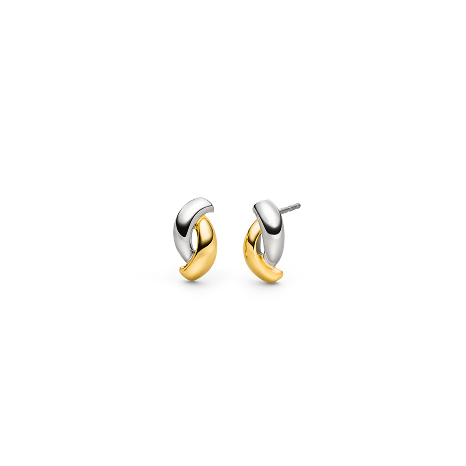 Wat deze bicolor titanium oorstekers uniek maakt is dat ze met 2 halve ringen in elkaar vallen en dat ze een elipsvorm hebben, dit geeft een chique uitstraling. De oorstekers hebben een lengte van 14mm en sluiten met een steker en poussette mooi aan op het oor. 