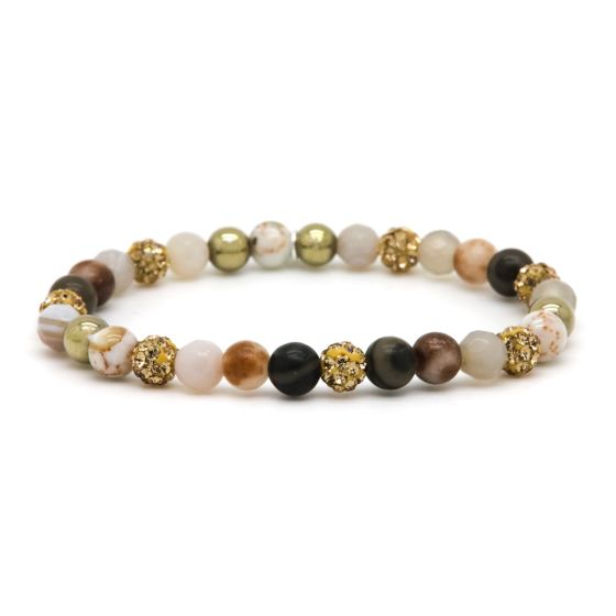 Karma armband, Spiral ISIS XS Elastic (gold crystal)