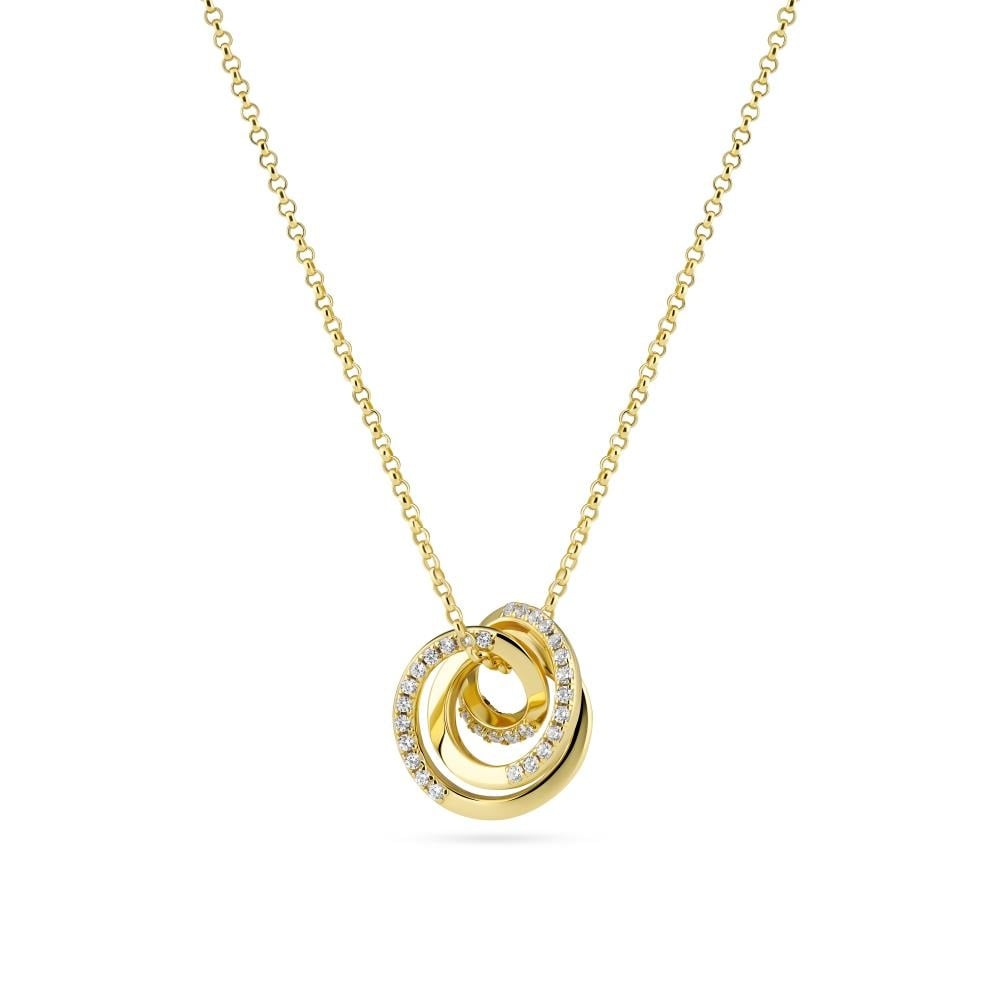 Sif Jakobs collier met hanger Spirale, goldplated met zirkonia's