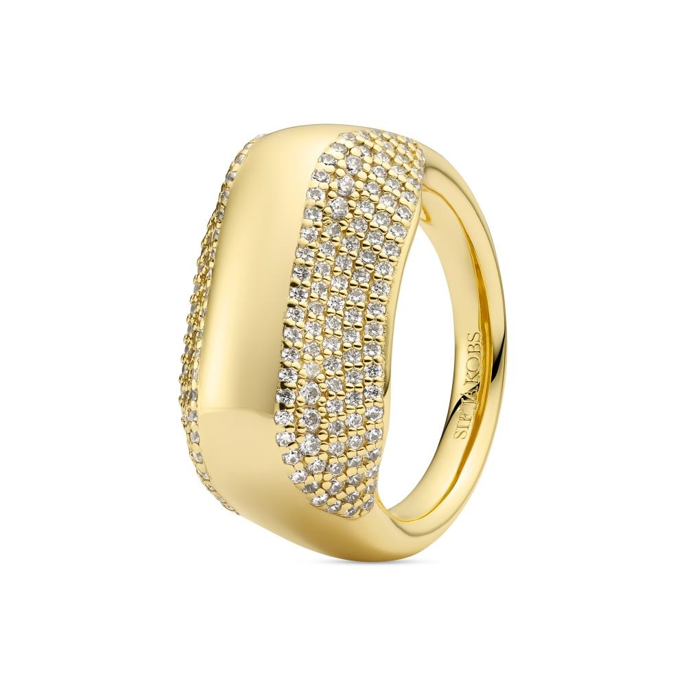 Sif Jakobs ring 'Borsa' zilver goldplated met zirkonia's 
Ringmaat: 58 en verkrijgbaar in diverse andere maten
